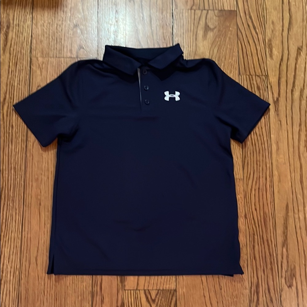 Under Armour Kids Navy performance golf Shirt